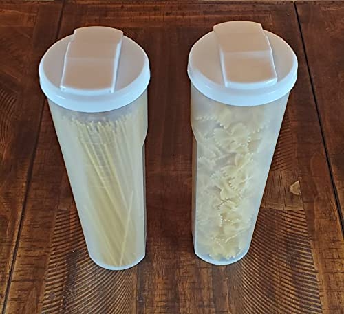2 Pack of Tall Clear Spaghetti Pasta Storage Container with Lids that  Measure. Multiple Uses for Dry Goods, Art Supplies, Toys. 11.6in Tall x  3.8in Diameter. Dishwasher Safe. – Merakiify